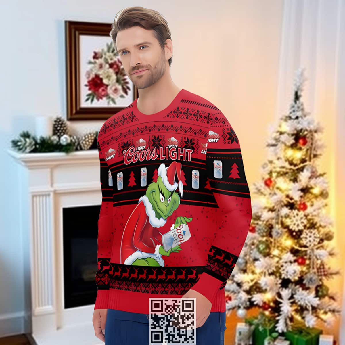 Grinch Coors Light Beer Ugly Christmas Sweater Grinch Coors Light Beer Ugly Christmas Sweater