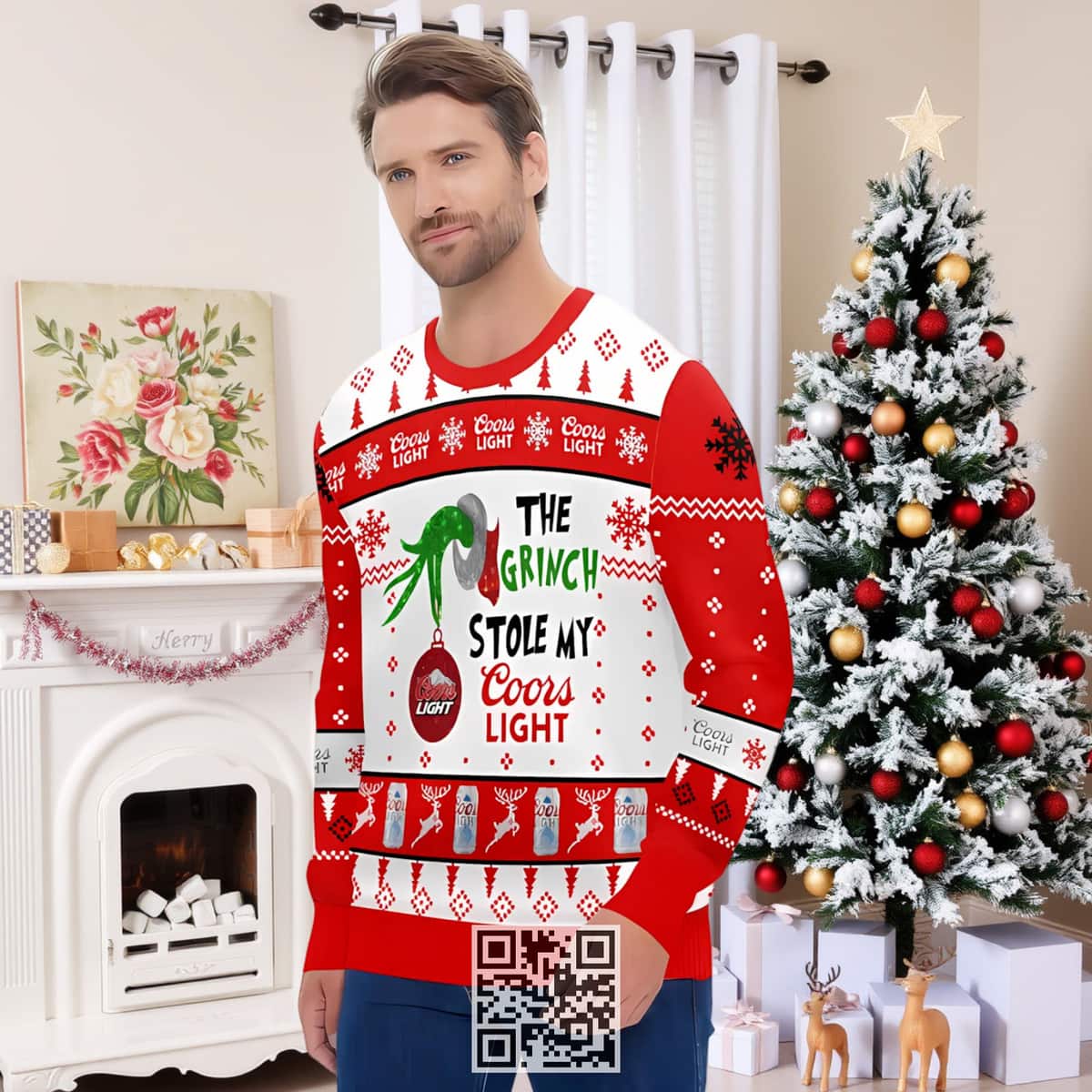 The Grinch Stole My Coors Light Beer Ugly Christmas Sweater The Grinch Stole My Coors Light Beer Ugly Christmas Sweater