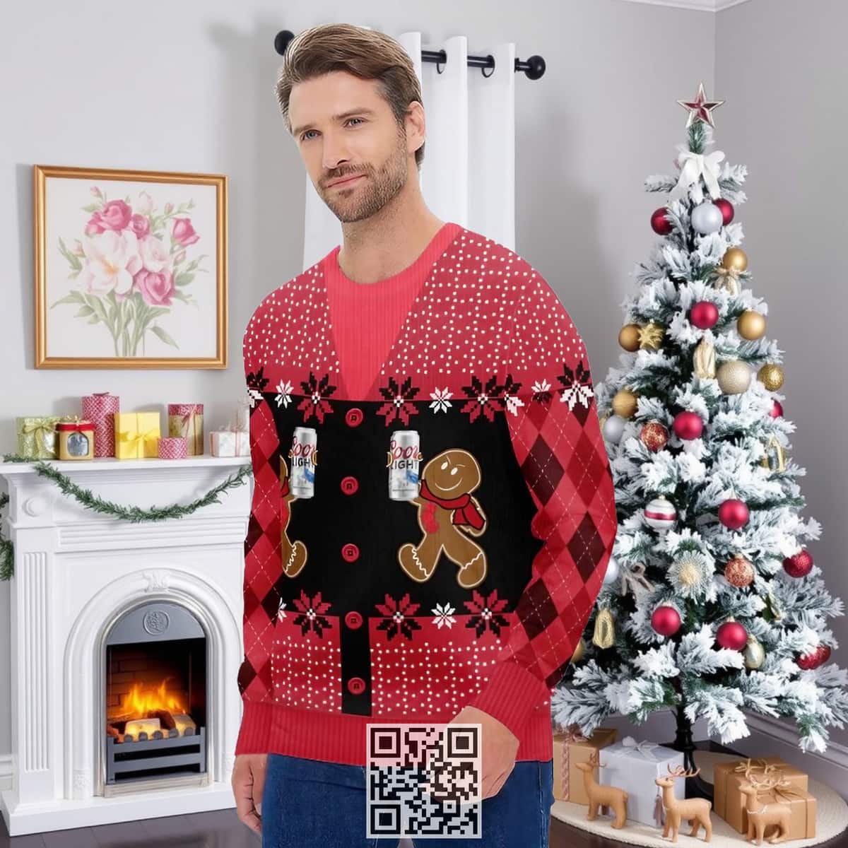 Gingerbread Coors Light Beer Ugly Christmas Sweater Gingerbread Coors Light Beer Ugly Christmas Sweater