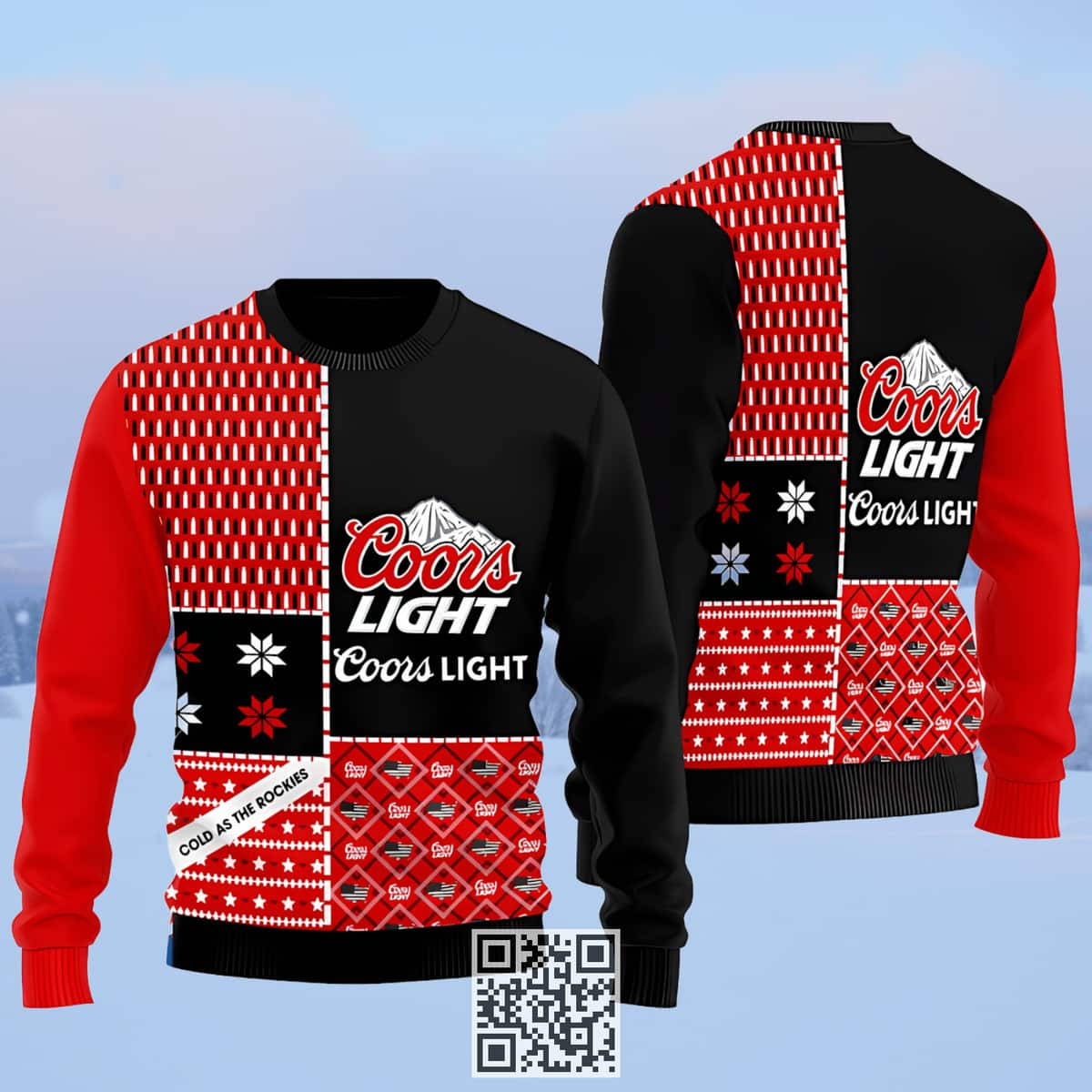 Retro Coors Light Beer Ugly Christmas Sweater