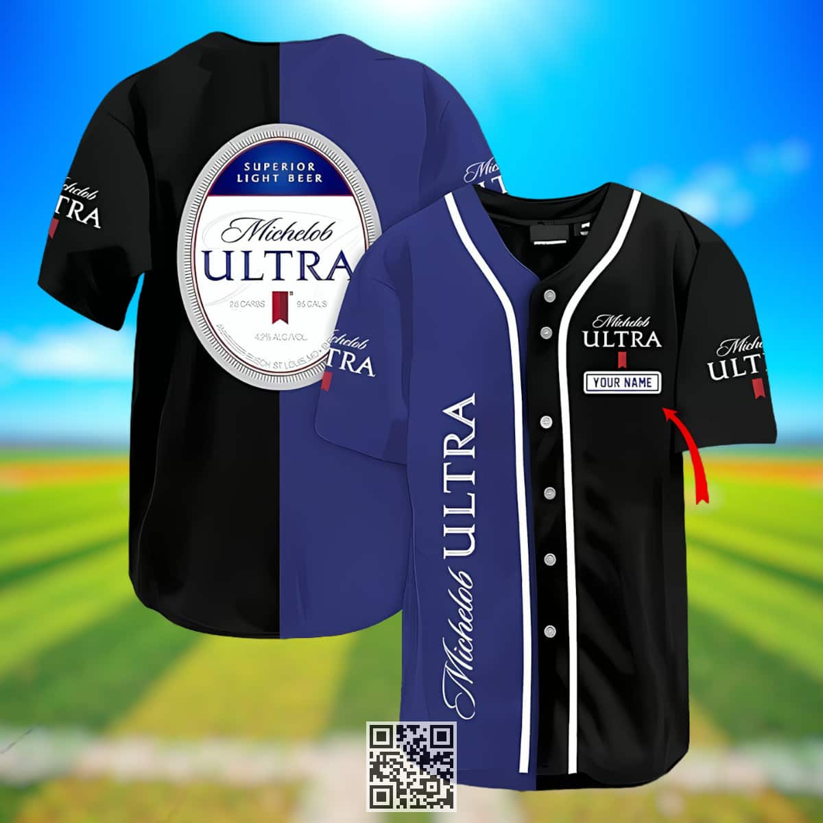 Michelob ULTRA Superior Light Beer Baseball Jersey Custom Name