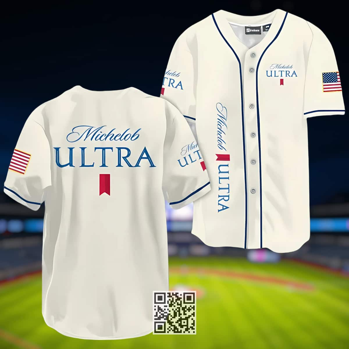 Michelob ULTRA Beer Baseball Jersey USA Flag