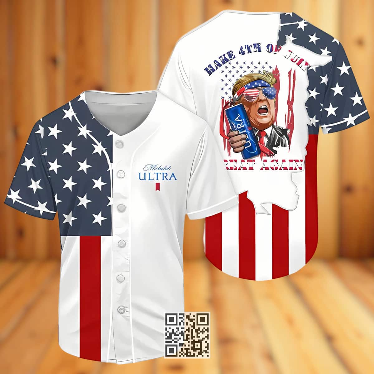 Donald Trump Michelob ULTRA Beer Baseball Jersey Donald Trump Michelob ULTRA Beer Baseball Jersey