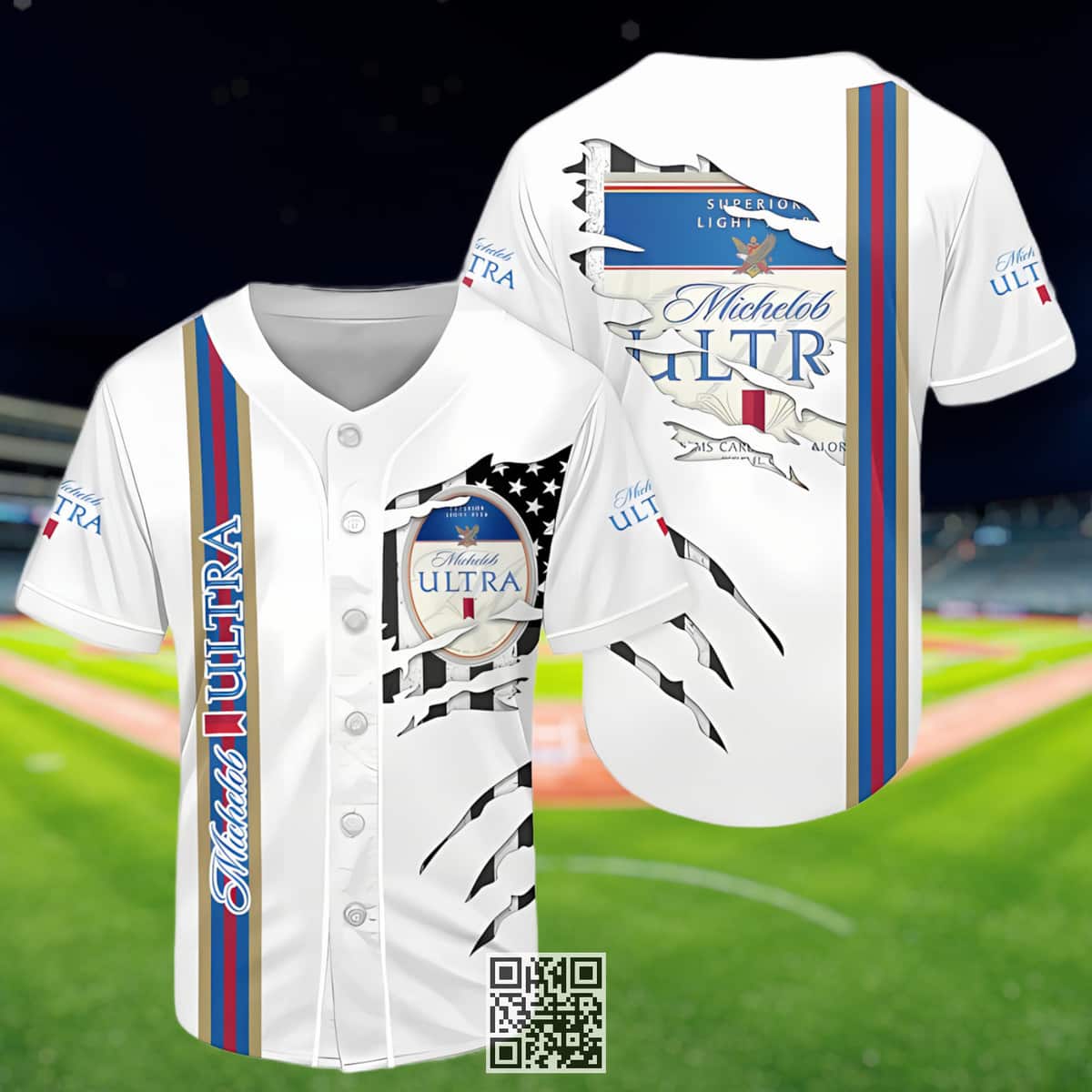 Michelob ULTRA Beer Baseball Jersey Claw Scratches Michelob ULTRA Beer Baseball Jersey Claw Scratches