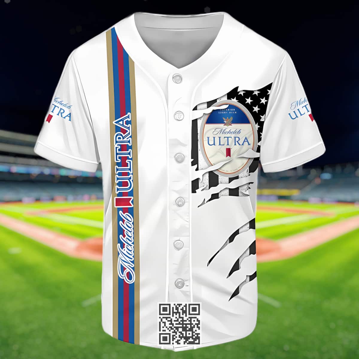 Michelob ULTRA Beer Baseball Jersey Claw Scratches Michelob ULTRA Beer Baseball Jersey Claw Scratches
