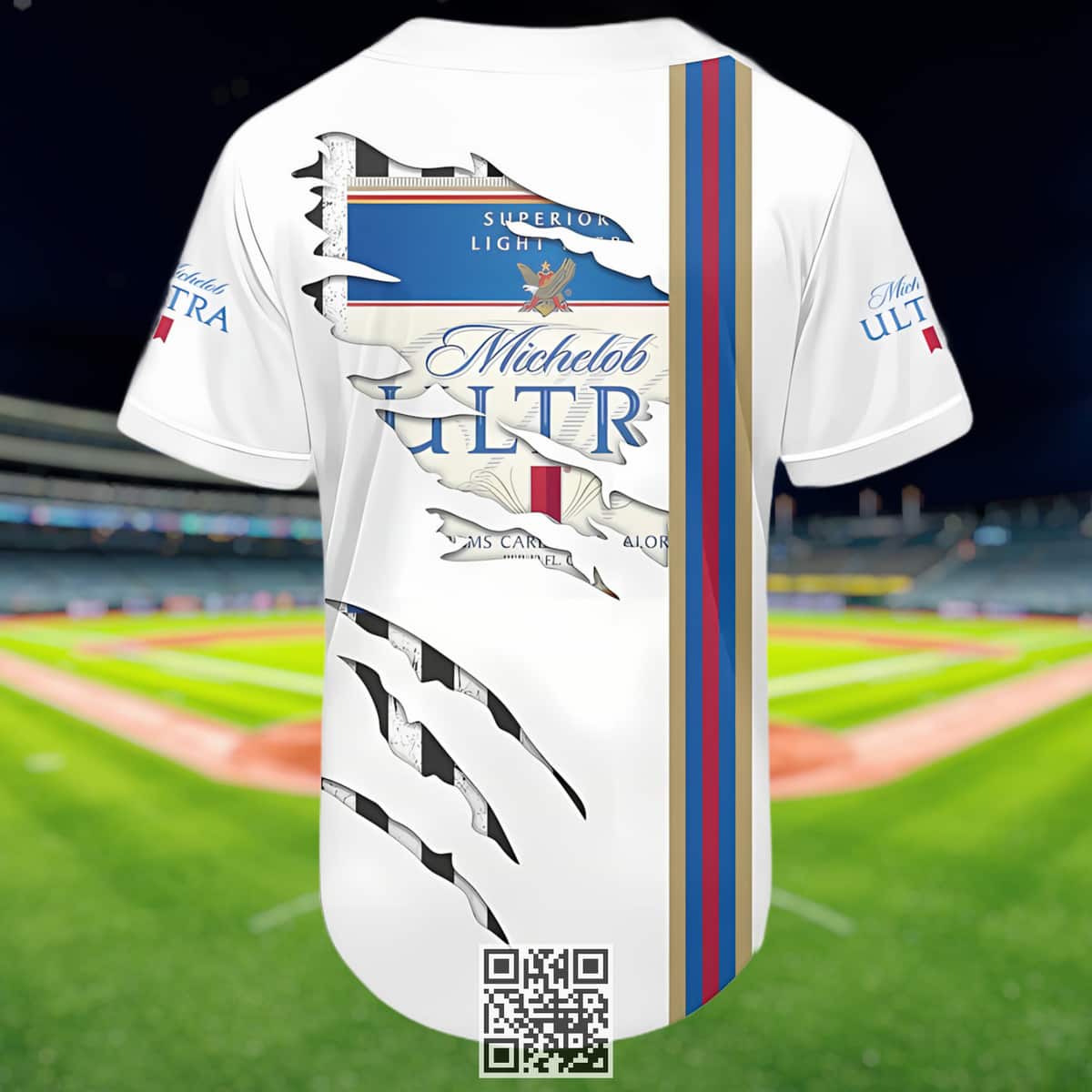 Michelob ULTRA Beer Baseball Jersey Claw Scratches Michelob ULTRA Beer Baseball Jersey Claw Scratches