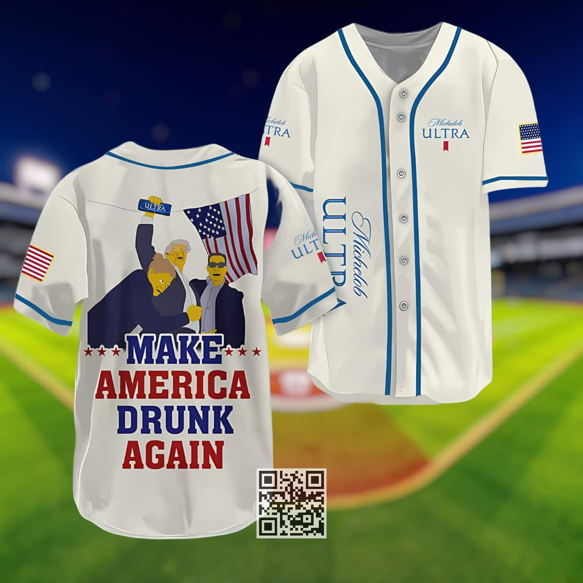 Trump Make American Drunk Michelob ULTRA Beer Again Baseball Jersey