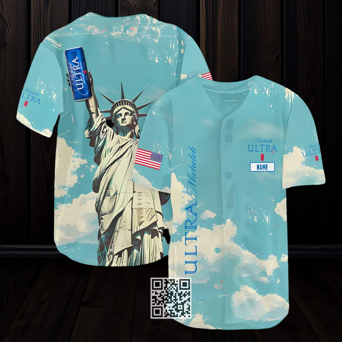 Personalized Michelob ULTRA Beer Baseball Jersey Liberties Custom Name Personalized Michelob ULTRA Beer Baseball Jersey Liberties Custom Name