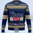 Coors Banquet Beer Ugly Christmas Sweater Snowflake