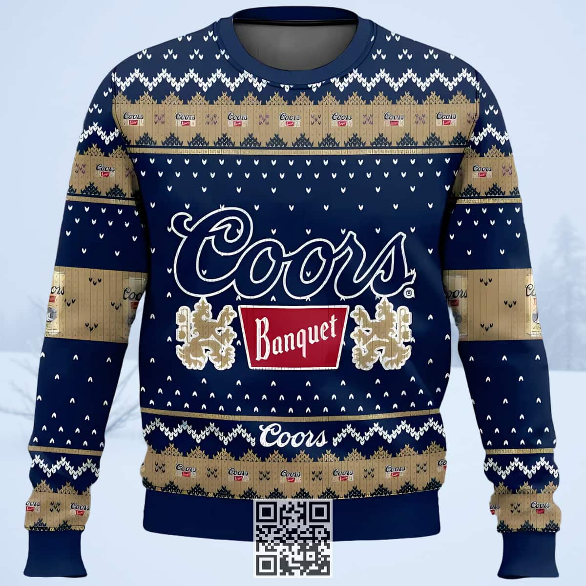 Coors Banquet Beer Ugly Christmas Sweater Snowflake Coors Banquet Beer Ugly Christmas Sweater Snowflake