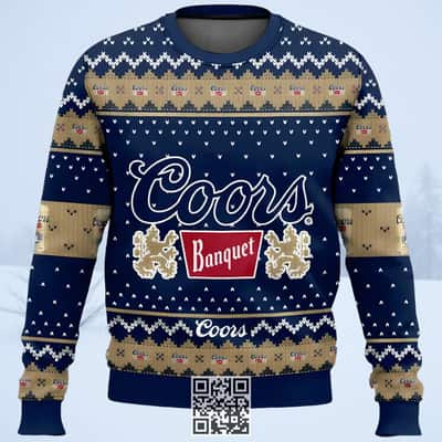 Coors Banquet Beer Ugly Christmas Sweater Snowflake Coors Banquet Beer Ugly Christmas Sweater Snowflake