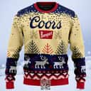 Personalized Coors Banquet Ugly Christmas Sweater Reindeer Custom Name