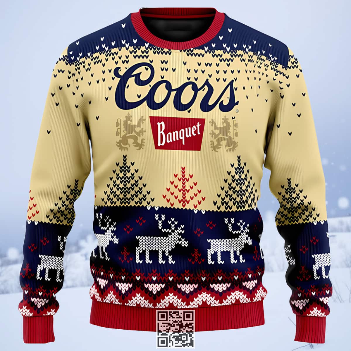 Personalized Coors Banquet Ugly Christmas Sweater Reindeer Custom Name