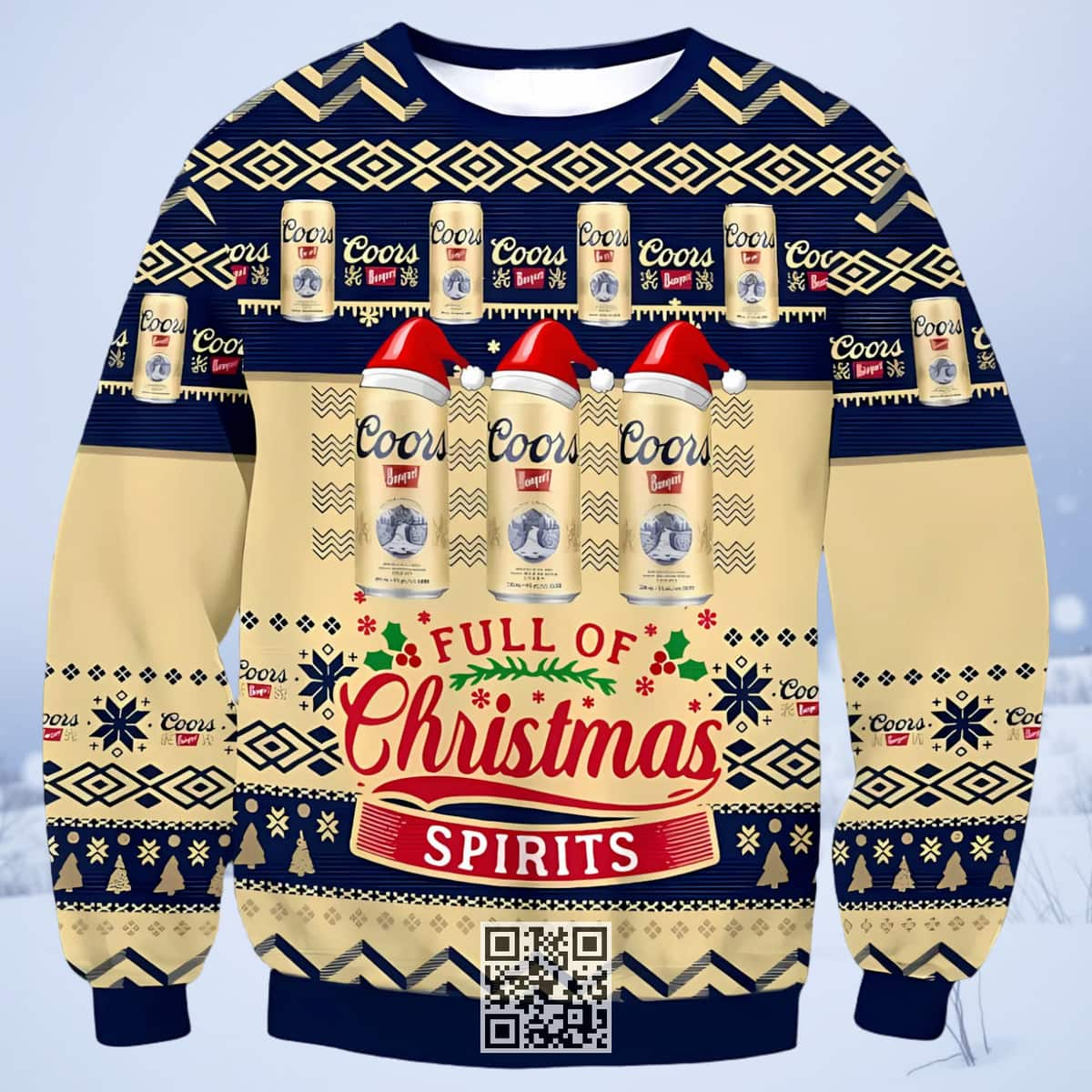 Coors Banquet Beer Ugly Christmas Sweater Spirits