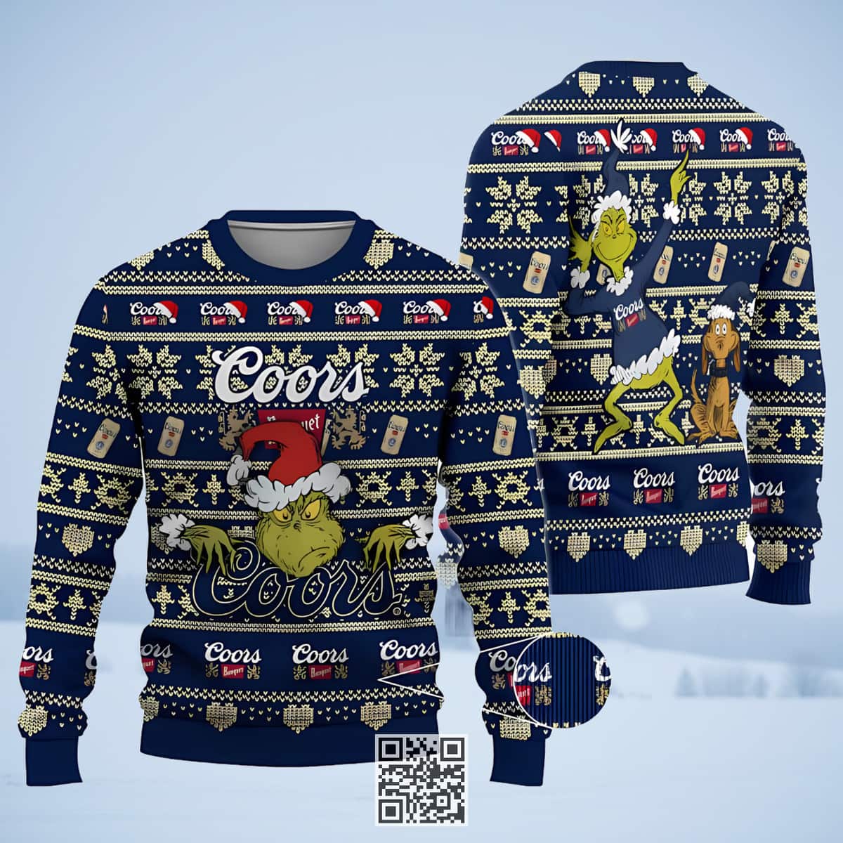 Funny Grinch Coors Banquet Beer Ugly Christmas Sweater Funny Grinch Coors Banquet Beer Ugly Christmas Sweater