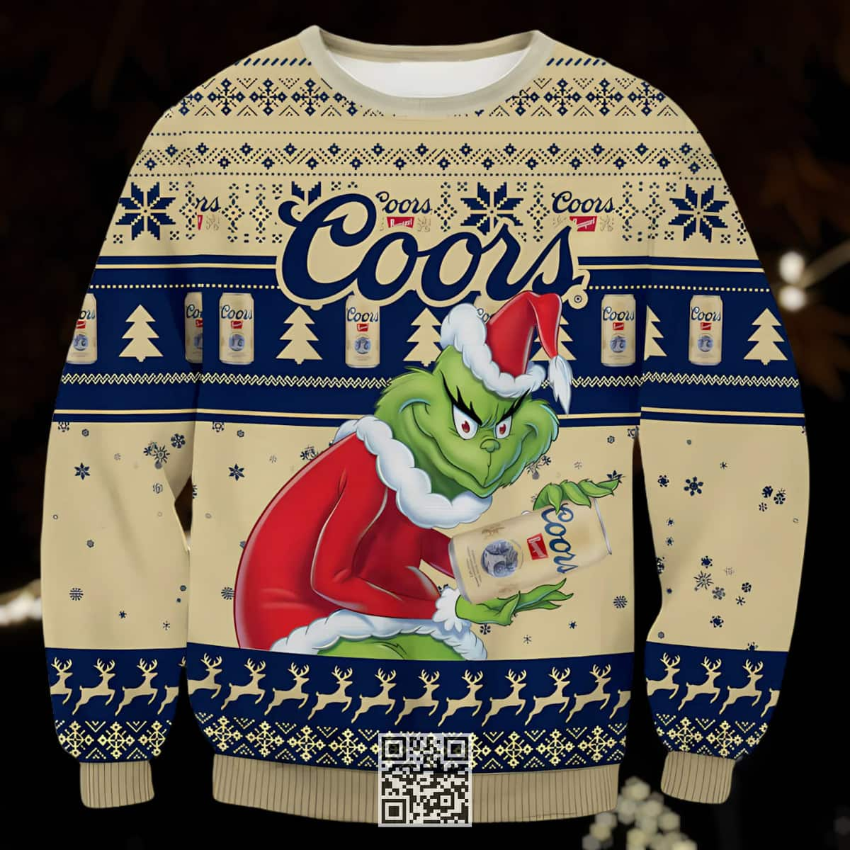 Grinch Coors Banquet Beer Ugly Christmas Sweater