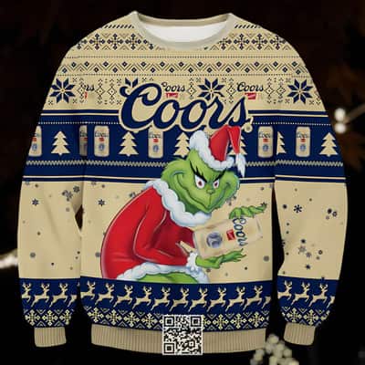 Grinch Coors Banquet Beer Ugly Christmas Sweater Grinch Coors Banquet Beer Ugly Christmas Sweater