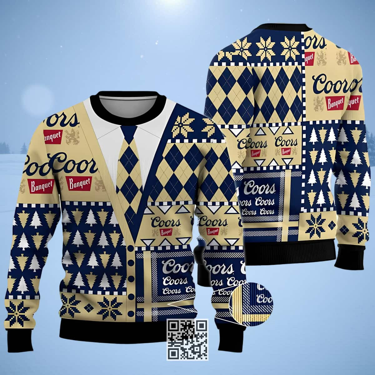 Coors Banquet Beer Ugly Christmas Sweater