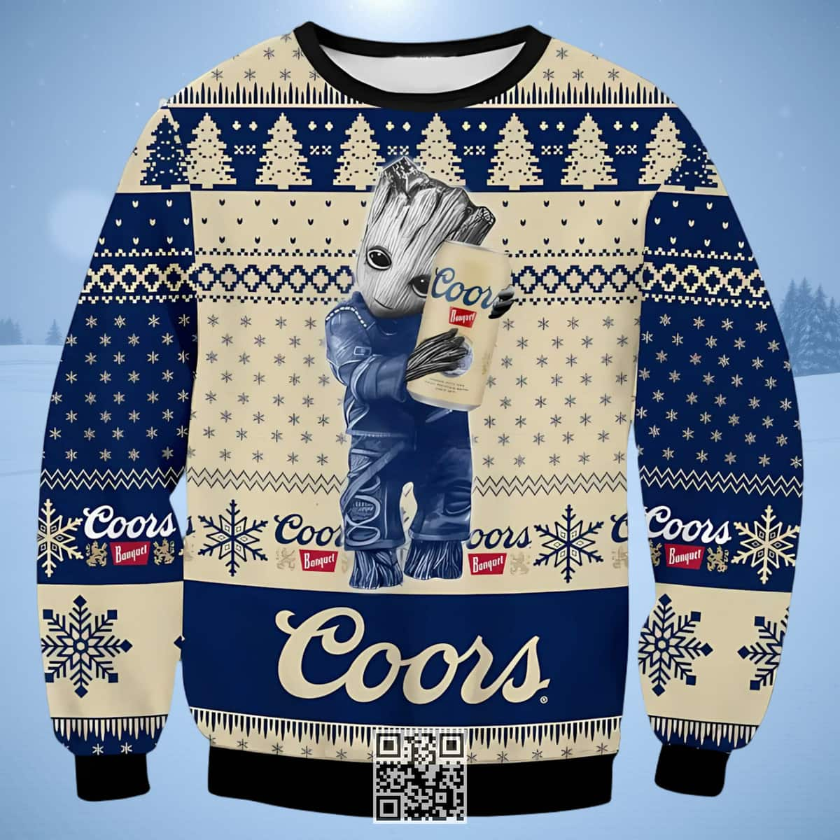 Groot Loves Coors Banquet Beer Ugly Christmas Sweater