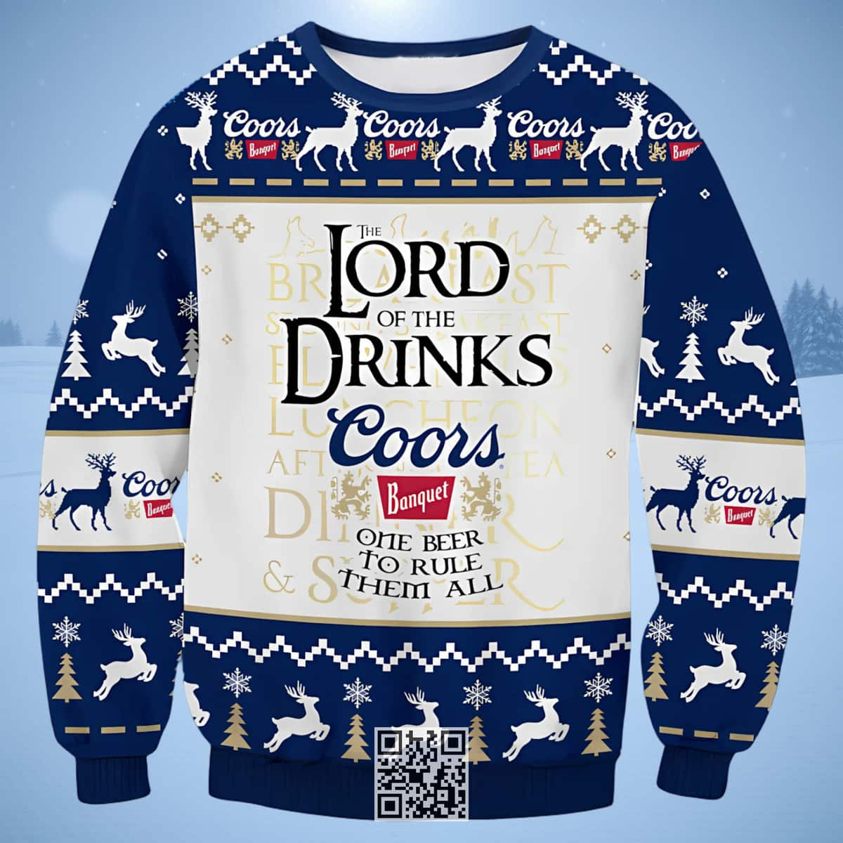 Lord Of The Rings Coors Banquet Beer Ugly Christmas Sweater