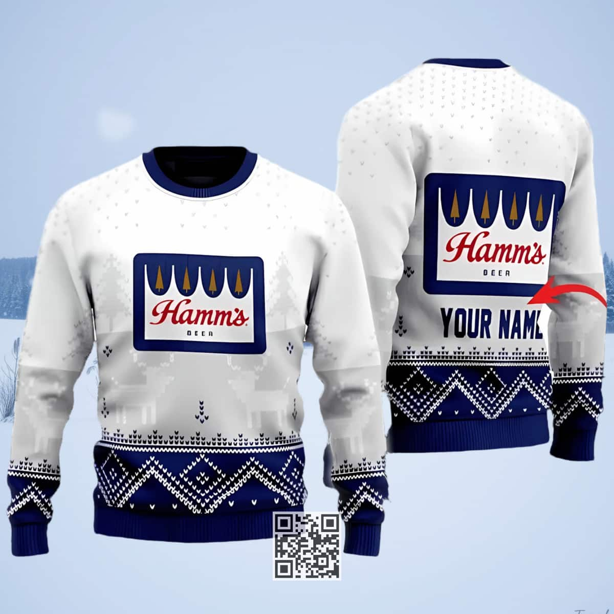 Personalized Hamm’s Beer Ugly Christmas Sweater Custom Name