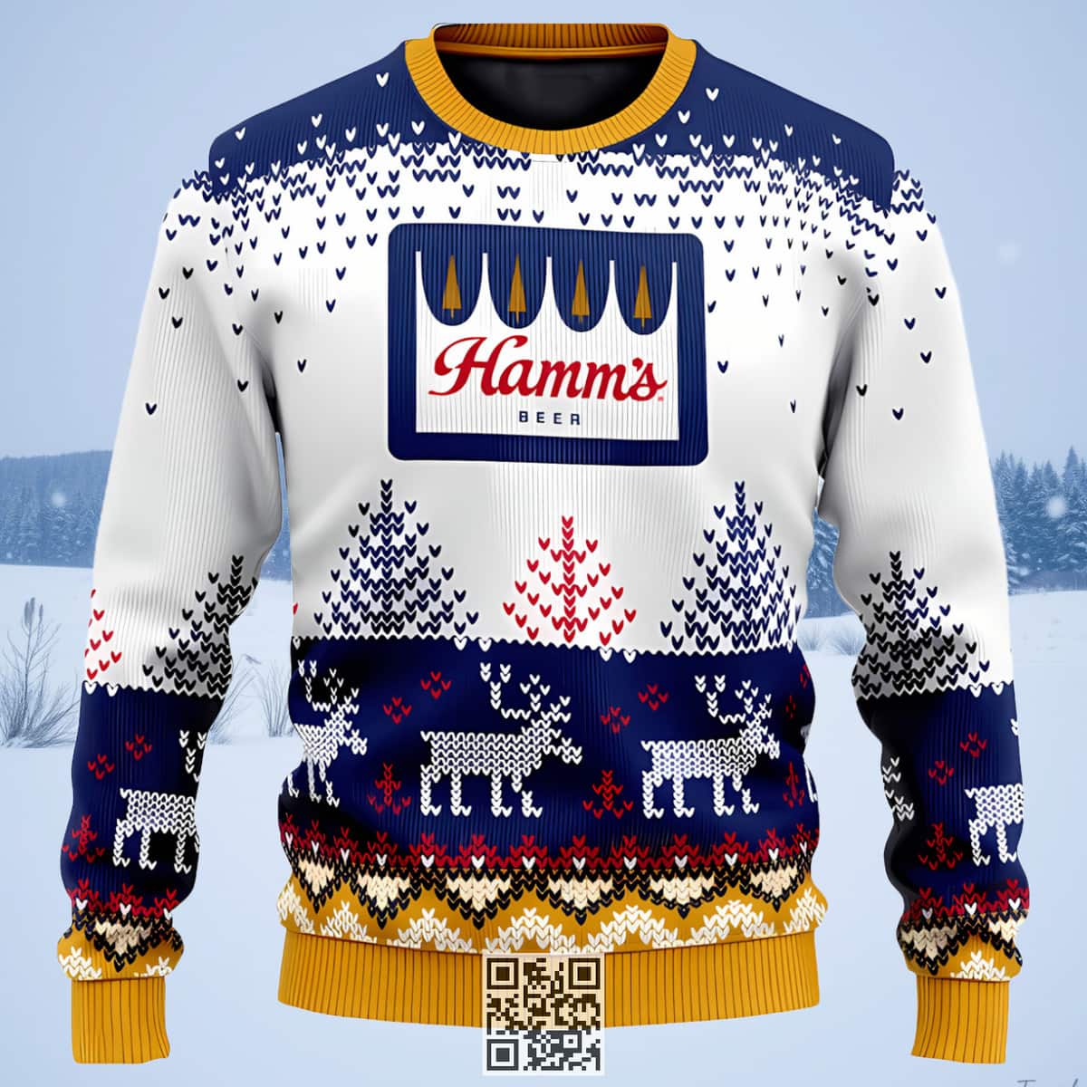 Personalized Hamm's Beer Ugly Christmas Sweater Reindeer Custom Name Personalized Hamm's Beer Ugly Christmas Sweater Reindeer Custom Name