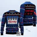 Personalized Hamm's Beer Ugly Christmas Sweater Pine Tree Snowing