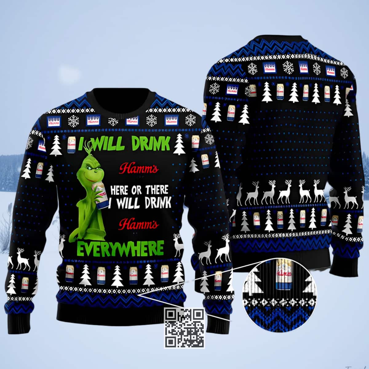 I Will Drink Hamm's Beer Everywhere Ugly Christmas Sweater I Will Drink Hamm's Beer Everywhere Ugly Christmas Sweater