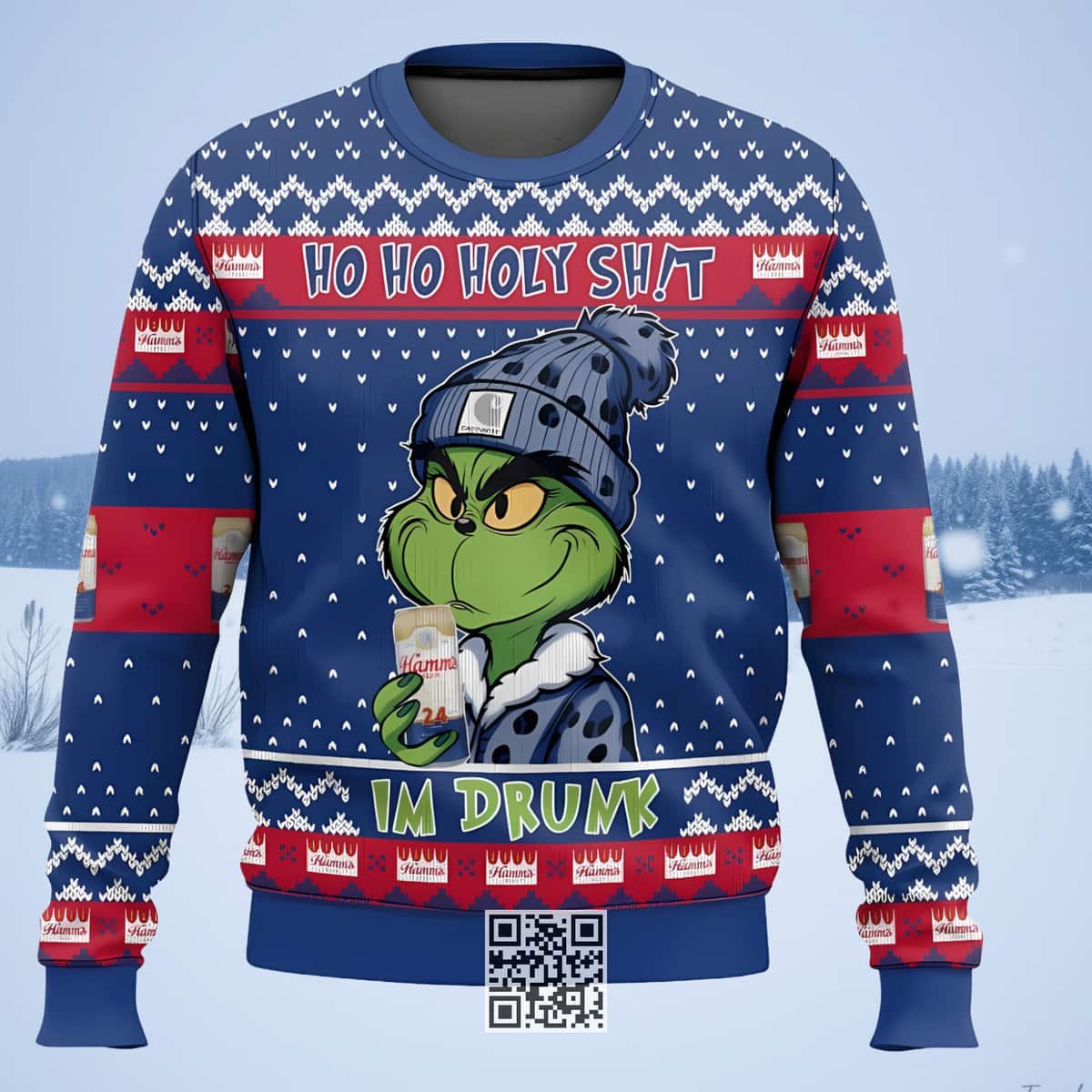 Funny Grinch Hamm's Beer Ugly Christmas Sweater Funny Grinch Hamm's Beer Ugly Christmas Sweater
