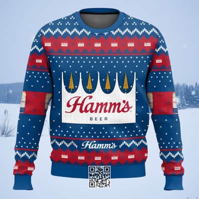 Hamm's Beer Ugly Christmas Sweater Snowflake Hamm's Beer Ugly Christmas Sweater Snowflake