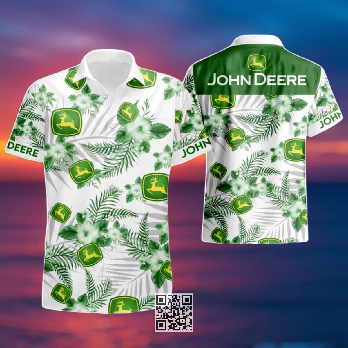 John Deere Beer Hawaiian Shirt Hibiscus Flower