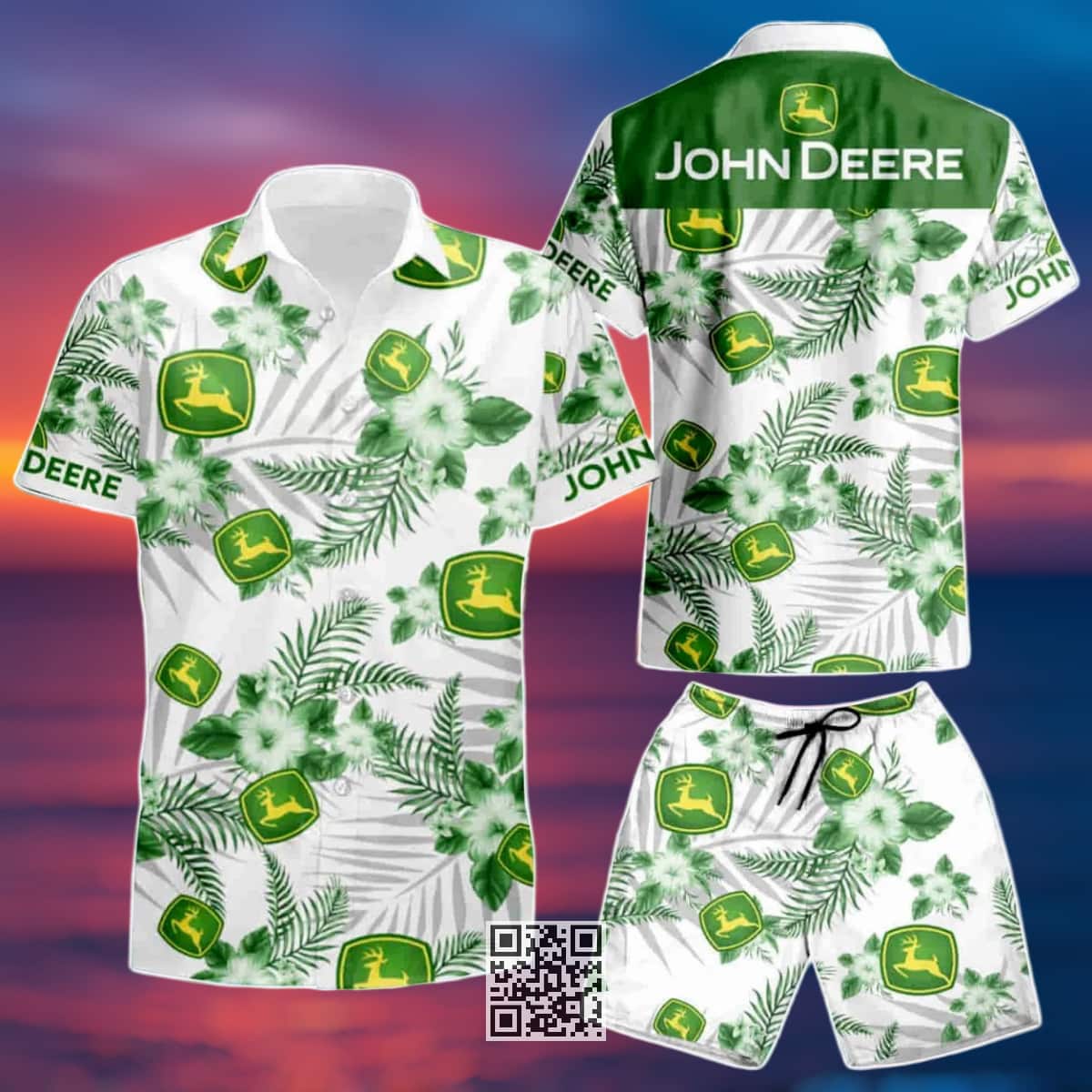 John Deere Beer Hawaiian Shirt Hibiscus Flower John Deere Beer Hawaiian Shirt Hibiscus Flower