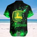 John Deere Beer Hawaiian Shirt Smoke Skull Custom Name John Deere Beer Hawaiian Shirt Smoke Skull Custom Name