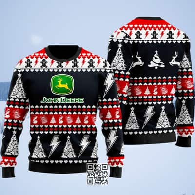 John Deere Ugly Christmas Sweater Pine Tree John Deere Ugly Christmas Sweater Pine Tree