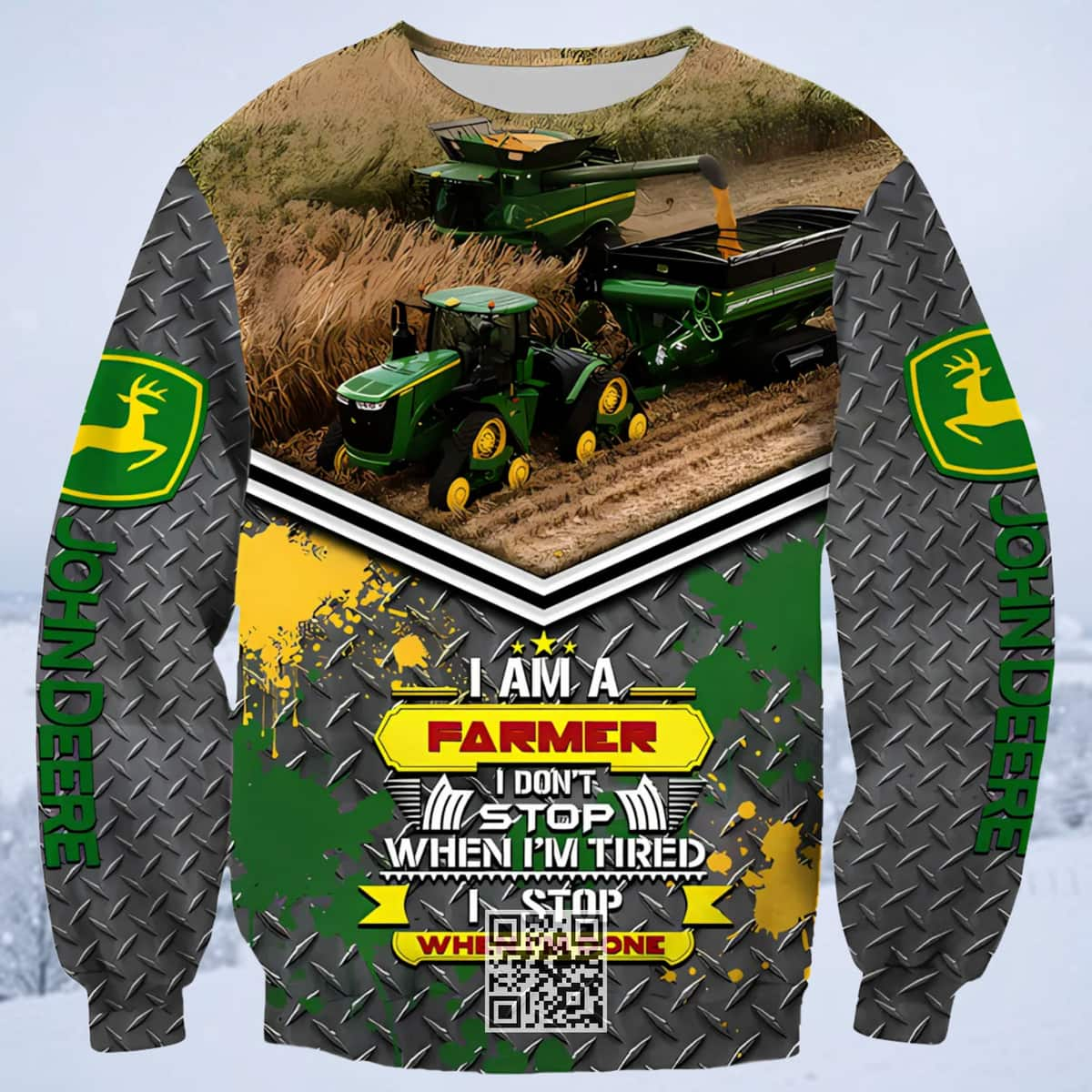 Busch Light John Deere Beer Ugly Christmas Sweater I Am A Farmer