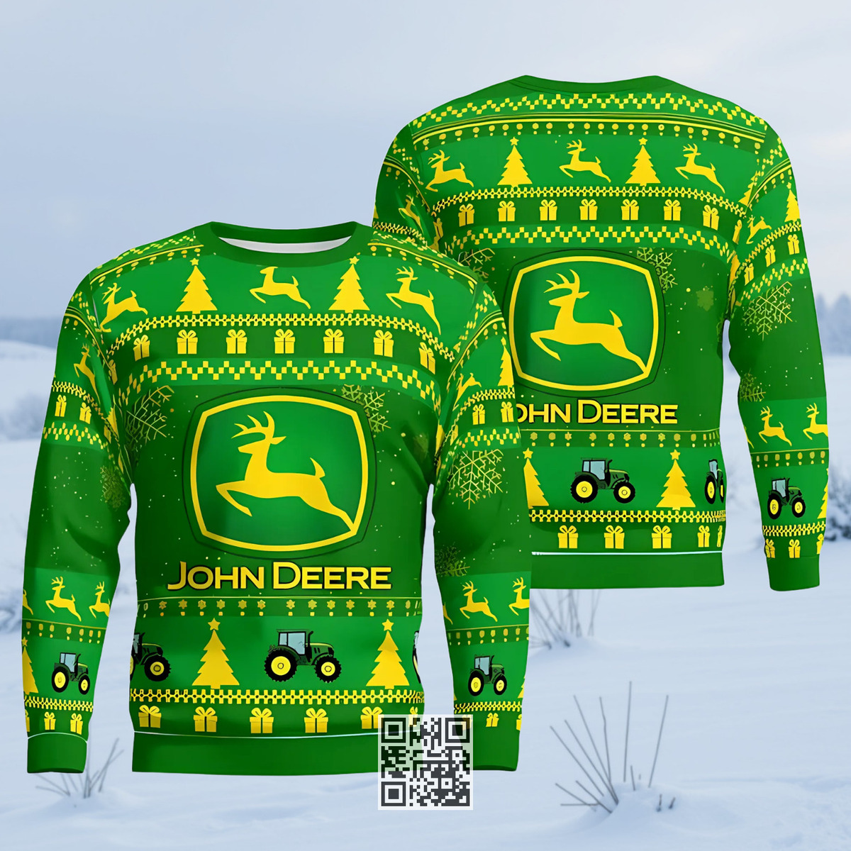 John Deere Beer Ugly Christmas Sweater Gift For Farmers