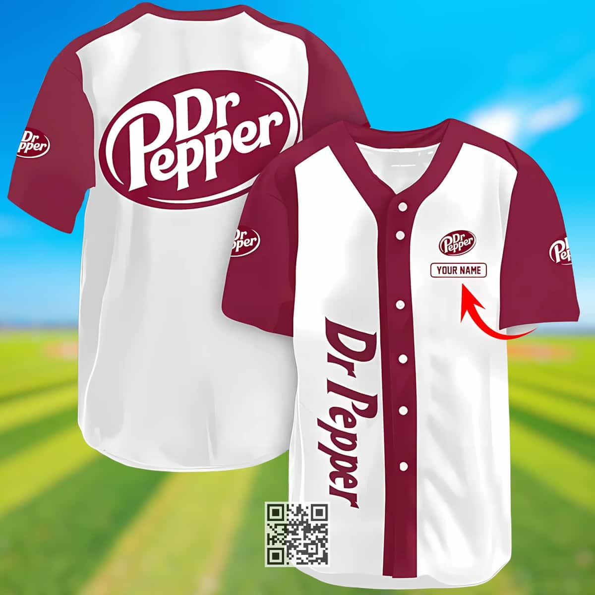 Personalized Dr Pepper Baseball Jersey Custom Name