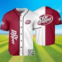White And Red Split Dr Pepper Beer Baseball Jersey White And Red Split Dr Pepper Beer Baseball Jersey