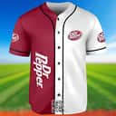 White And Red Split Dr Pepper Beer Baseball Jersey White And Red Split Dr Pepper Beer Baseball Jersey