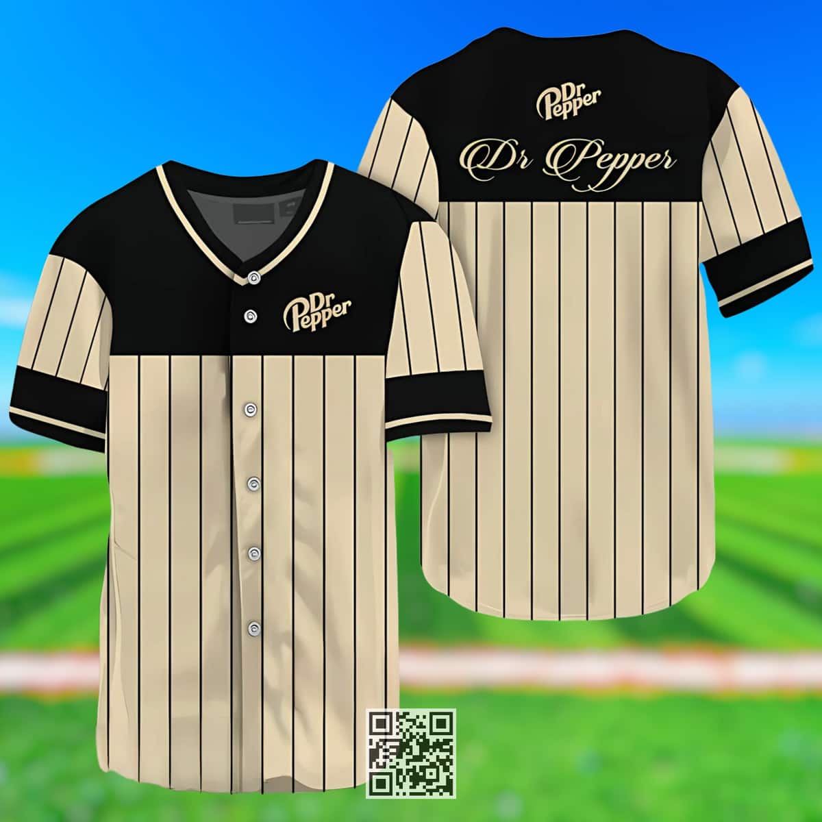 Sleek Black Vertical Striped Dr Pepper Baseball Jersey Beer Gift Sleek Black Vertical Striped Dr Pepper Baseball Jersey Beer Gift