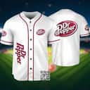 White Dr Pepper Beer Baseball Jersey