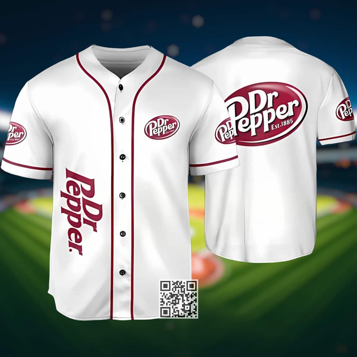 White Dr Pepper Beer Baseball Jersey