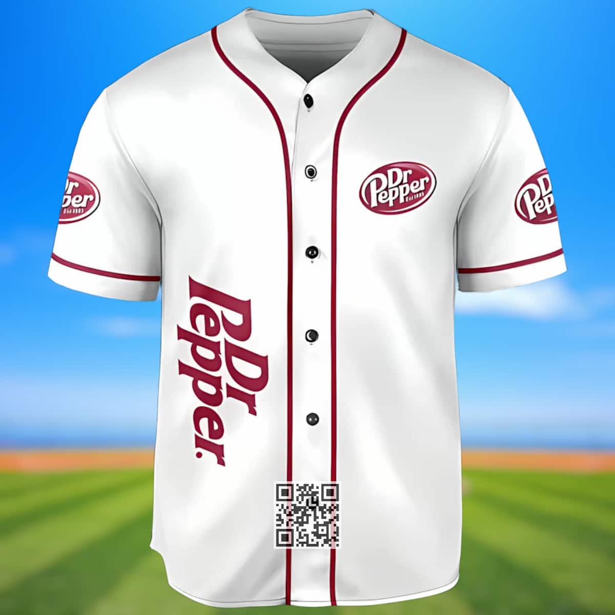 White Dr Pepper Beer Baseball Jersey White Dr Pepper Beer Baseball Jersey