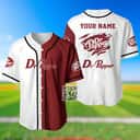 White And Red Split Dr Pepper Baseball Jersey Custom Name White And Red Split Dr Pepper Baseball Jersey Custom Name
