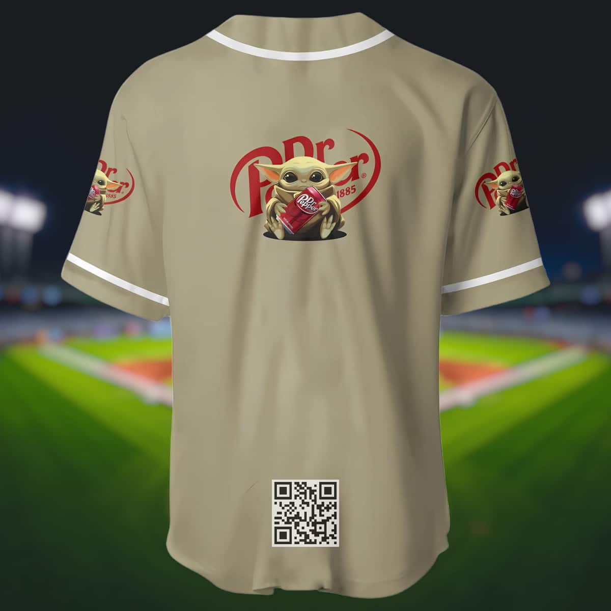 Khaki Baby Yoda Dr Pepper Baseball Jersey Khaki Baby Yoda Dr Pepper Baseball Jersey