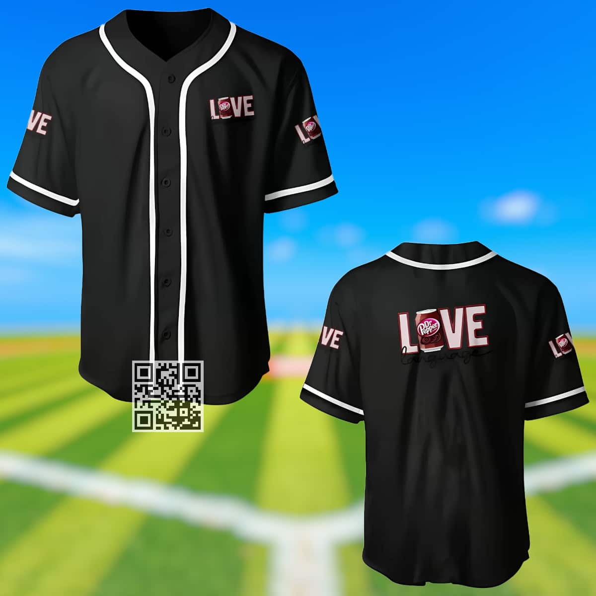 Black Dr Pepper Baseball Jersey Love Language