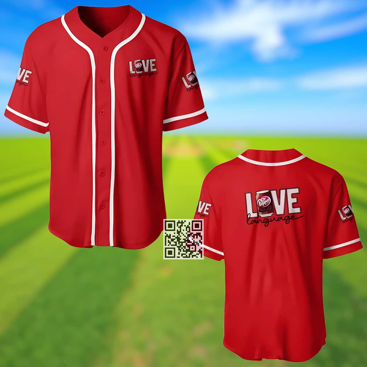 Red Dr Pepper Baseball Jersey Love Language