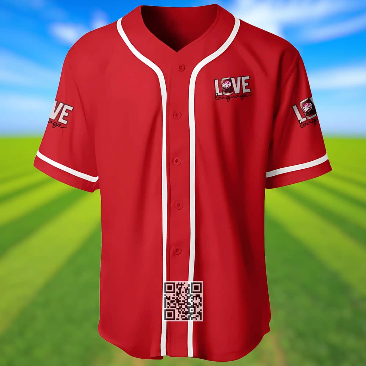 Red Dr Pepper Baseball Jersey Love Language Red Dr Pepper Baseball Jersey Love Language