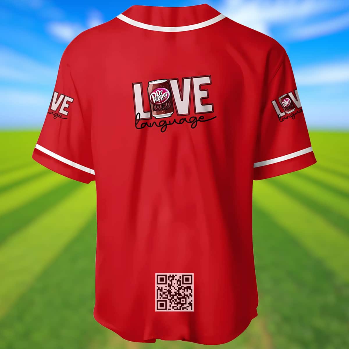 Red Dr Pepper Baseball Jersey Love Language Red Dr Pepper Baseball Jersey Love Language