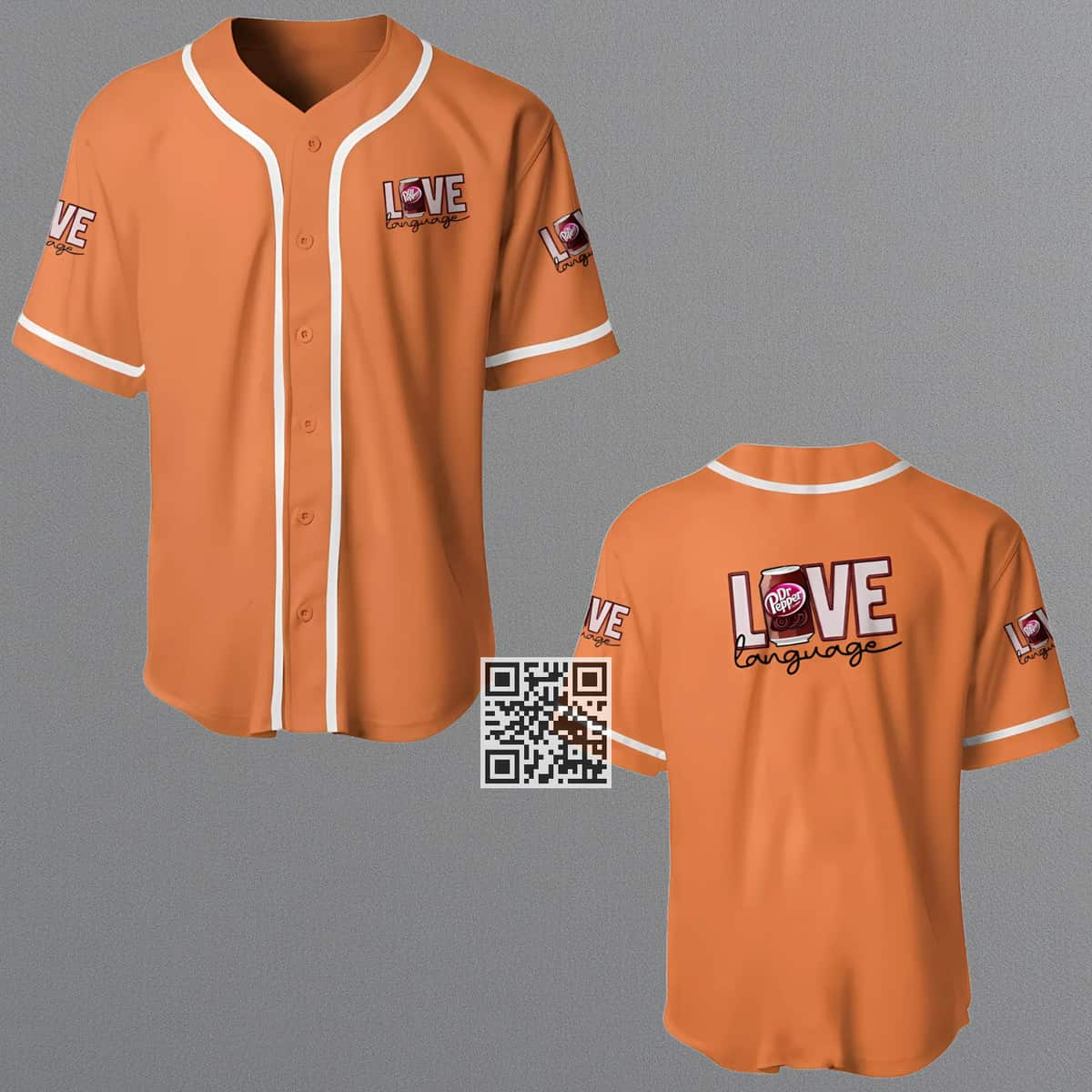 Orange Dr Pepper Baseball Jersey Love Language